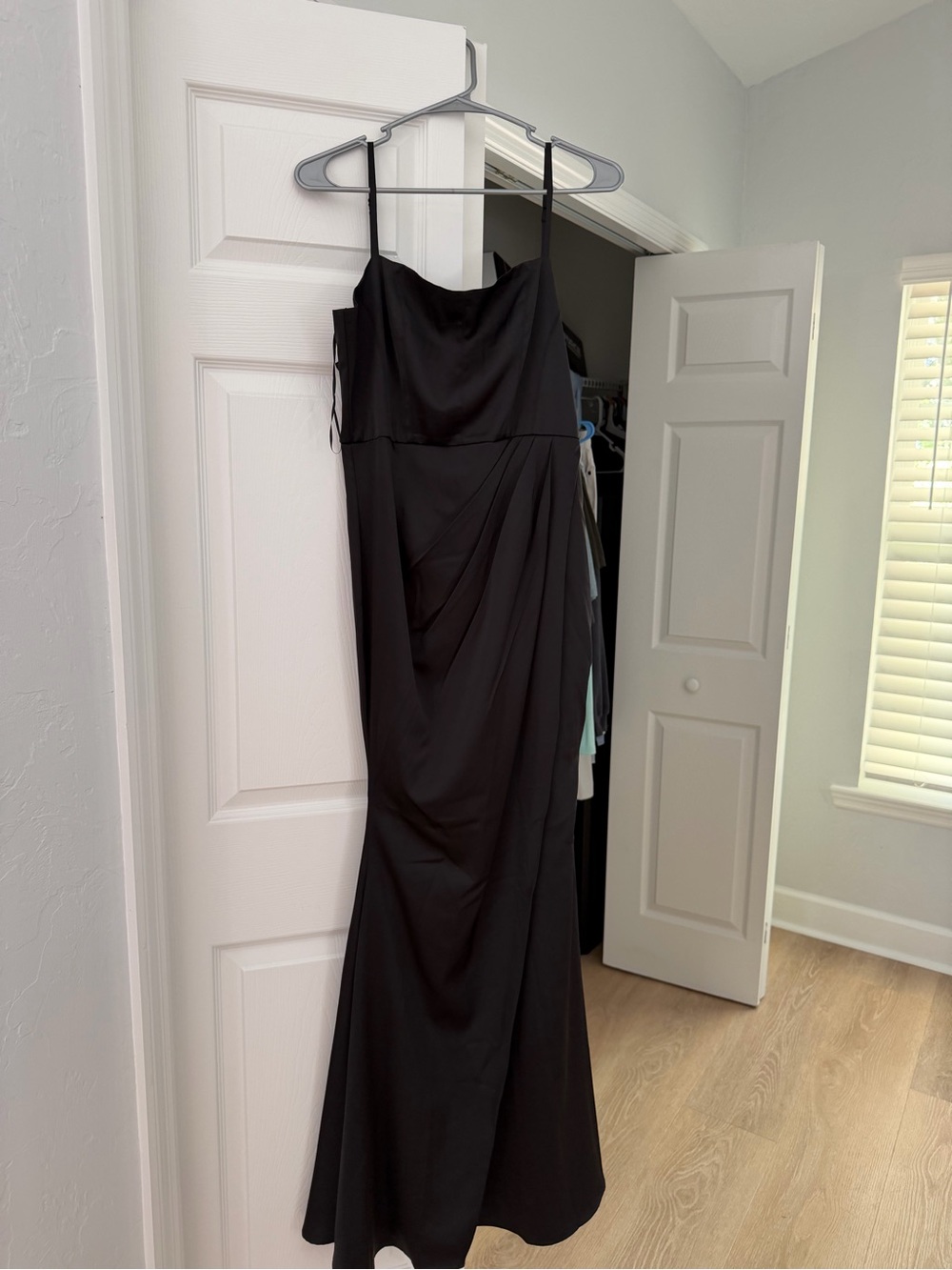 Classic Black Spaghetti-Strap Maxi Dress